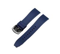 Generico NASUNJIA Cinturino In Gomma For Orologio, Adatto For Cinturini A Sgancio Rapido Da 20 Mm, 22 Mm E 24 Mm, Cinturino In Gomma For Orologio(Blue-Black,22mm)