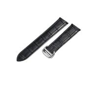 Generico NASUNJIA Compatibile con Tank Impermeabile Comodo Cinturino for orologio in vera pelle da 18 20 22 23 25 mm Cinturino for orologio in pelle bovina con una sola coda(Black-Steel-Z4,25mm)