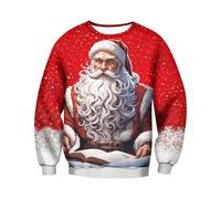 Generico Natale Cappelli di Babbo Natale Nani Folletti Natalizi Felpa Felpa con renne, Maglione Stampato Casual e Divertente Adatto per Natale, Riunioni di Famiglia