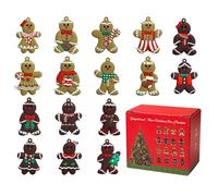 Generico Natalizia di Pan di | Confezione da 16 Ornamenti per Biscotti Appesi | Simpatica per Albero di Natale, Casa, Fattoria, Finestra O Festa, Festosa E Riutilizz