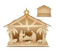 Genérico Natività, con luci a LED ed elementi religiosi decorativi, statuette religiose illuminate per Natale, per interni ed esterni, chiesa, ufficio, finestra, caminetto, giardino