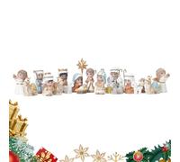 Generico Nativity Scene Set - Classic Religious Resin Collectible Christmas Miniatures with Detailed Design for Porch, Dining Table, Mantel, Windowsill, Church, School, and Christian Holiday Display