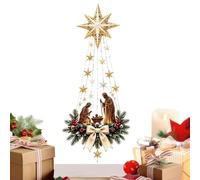 Generico Nativity Scene Wall Decor LED Lighted Bethlehem Star Acrylic Art | Religious Christian Wall Hanging Decor With Warm Glow, Christmas Faith Display For Living Room Entryway Bedroom Indoor Use
