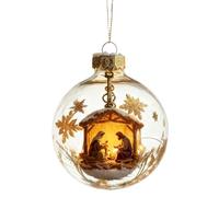 Generico Nativity Set - Holy Family Miniature Globe Display, Christmas Religious Hanging Bauble, Transparent Casing Protects Scene, Adds Meaningful Theme to Decorations, Window Home Holiday Accent