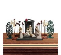 Generico Nativity Set - Resin Jesus Nativity Figures with Stable, Archangel and Star, Christmas Manger Scene for Home, Church and Holiday Decoration, Classic Religious Display Ornament