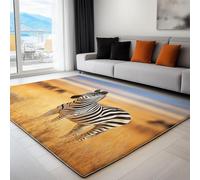 Generico Natura Tappeto 160 x 230 cm con fondo antiscivolo, morbido pelo corto Tappeto Esterno Savana Zebra per camera da letto sala da pranzo soggiorno Cameretta
