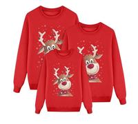 Genérico Navideñas Sudaderas Familiares Suéter Invierno Jersey Navideño Familiar Manga Larga Pullover Mujer Hombre Niño Niña Chica Chico Christmas Jumper Jersey Navidad Familia 03