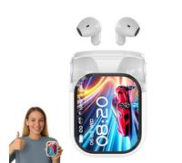 Generico NE20 Earbuds, 140 Language AI Real-Time Translation, Bluetooth 6.0 Headphones with LCD Touchscreen, Built-in Mic, IPX6 Waterproof, 48H Battery for Work, Travel & Learning (White)