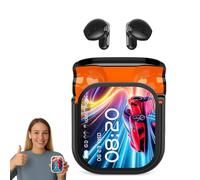 Generico NE20 Earbuds, 140 Language AI Real-Time Translation, Bluetooth 6.0 Headphones with LCD Touchscreen, Built-in Mic, IPX6 Waterproof, 48H Battery for Work, Travel & Learning (Black)