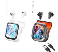 Generico NE20 Earbuds,NE20 Wireless Headphones,Ai Translation Earbud Real Time, 48 Hours Battery, LCD Touchscreen Noise Headphones for Travel, Business, Learning (Black+White)