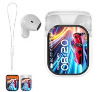 Generico NE20 Earbuds, NE20 Wireless Headphones, NE20 AI Translation Earbuds Real Time with 140 Language, Bluetooth 6.0 Earphone, LCD Touch Screen, IPX6 Waterproof for Travel Business (White)