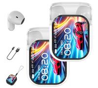 Generico Ne20 Earbuds, NE20 Wireless Headphones, Ne20Translation Earbuds, with 140 Language AI Translator Real Time, 48 Hours Battery, LCD Touchscreen Noise for Travel, Business, Learning (2*White)