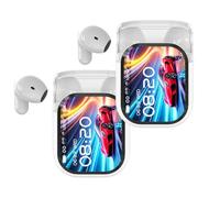 Generico Ne20 Earbuds,with 140 Language Ai Translation Earbud Real Time, 48 Hours Battery, Bluetooth 6.0 Earphone, LCD Touch Screen, IPX6 Waterproof for Travel Business, Learning (2Pcs*White)
