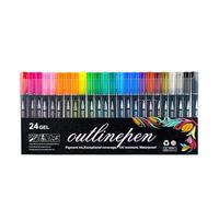 Generico Neattidyly/Illuminateupon Marker Pen for Highlight,Double Line Outline Markers,Sakesfor Magische Stifte,Waterproof,Quick Dry,Lightfast for DIY Art Crafts,Kid Drawing (24gel)