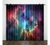 Generico Nebulosa Tende Ombreggiatura da 2 Pannelli 70L x 160A CM,3D Universo Tenda,Lavabile in lavatrice Soggiorno Tende, Poliestere Isolamento Termico Protezione UV Tenda Con Occhiello