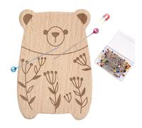 Generico Needle Minder Organizer - Magnetic Pin Holder, Cute Cat Design | Natural Beech Wood Body Strong Magnet Construction, Tailoring Quilting Embroidery Craft Station Paperclip Hairpin Management