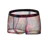 Generico Negozio di Natale Hollow alla in Pelle Laccato Men's Underwear Underwear Sexy Men's Underwear (W4-Red, L)