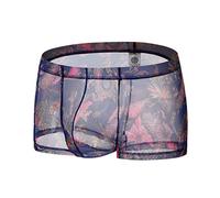 Generico Negozio di Natale Hollow alla in Pelle Laccato Men's Underwear Underwear Sexy Men's Underwear (W4-Blue, L)