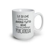 Generico ''Nel frattempo...'' Tazza in Ceramica con Frase Divertente Tazza da Caffè the tisana Bianca mug idea regalo natale citazioni amore personalizzata