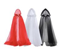 Generico Nero Da Donna - Lungo E Trasparente Da, Abiti Da Costume Da Donna Per Foto Di Feste Autunnali Fantasma Di Halloween Vampiro Matrimonio Falò Festa Cosplay | Con Cappuc