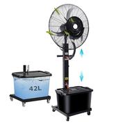 Generico Nero Ventilatore con Nebulizzatore Acqua, 3 velocità Ventilatore Nebulizzatore per Patio, Fienile, Serra Swing Spray Plus Acqua(26in(650mm))