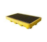 Generico Nestable Oil Drum Spill Pallet, Leak-Proof Garage Storage Tray for Industrial Use, 5-Pack Yellow, 26.2"x14.2", Heavy-Duty Containment Solution for Safe Fluid Management