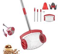 Generico Net Wizard for Acorns, Nut Wizard Black Walnuts, Telescopic Acorns Picker Upper Roller with Storage Bag, Stainless Thick Pole Labor-Saving Nut Wizards for Walnuts, Acorn, Pecans (Screw-On)