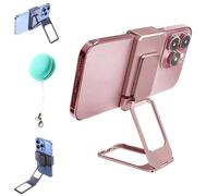 Generico New Upgraded Back Clip Type 360° Folding Bracket, Adjustable, Foldable, Case-Friendly Phone Stand with Stable Metal Base for Various Smartphones (Grey)