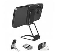 Generico New Upgraded Back Clip Type 360° Folding Bracket, Back Clip Foldable Phone Holder, Metal 360° Adjustable Cell Phone Stands Compatible with All Types Smartphones (Black)