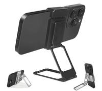 Generico New Upgraded Back Clip Type 360 Folding Bracket, Back Clip Foldable Phone Holder, Metal Double Ring Square Phone Holder, for Various of Smartphones (Black,1 Pcs)