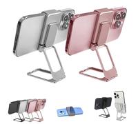 Generico New Upgraded Back Clip Type 360° Folding Bracket, Metal Double Ring Square Phone Holder,Back Clip Foldable Phone Holder, 360° Adjustable Cell Stands All Types Smartphones (2pcs2)