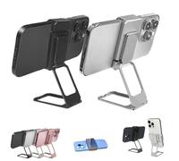 Generico New Upgraded Back Clip Type 360° Folding Bracket, Metal Double Ring Square Phone Holder,Back Clip Foldable Phone Holder, 360° Adjustable Cell Stands All Types Smartphones (2pcs3)