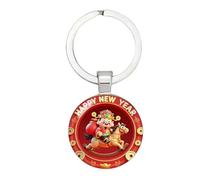 Generico New Year Keychain | 2026 Chinese Success Good Luck | 2D God of Wealth Backpack Keychain,for Car Office Travel Holiday Celebration Family Workers Driver Collectors Party Favors