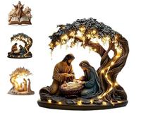 Generico Newborn Flat Christmas Scene Desktop Decoration, Christmas 2D Acrylic Nativity Scene Decorative Figurine, Centerpiece Tables Top Home Ornament (A)
