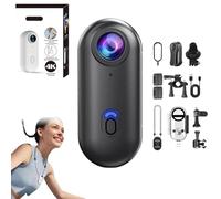 Generico Nexo25 Camera, Nexo25 Black, Gosnap 1080p/4k Thumb Action Camera, 120° Wide Angle Waterproof Wearable Action Cam with Magnetic Clip for Travel, Diving, Outdoor Sports (Black-High Specs,4K)
