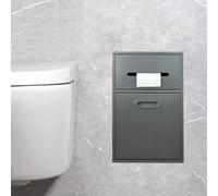 Generico Nicchia Doccia in Acciaio Inox e Porta Carta igienica, Contenitore da Parete per Bagno con Cestino Ribaltabile, mensola salvaspazio per la casa, 11,8x19,7x5,5 Pollici, Grigio