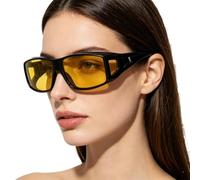Generico Night Vision Glasses For Driving Polarized Anti Glare Adjustable Lens Sunglasses | Lightweight PC Night Driving Eyewear For Women Men, Cycling Fishing Hiking Outdoor Sports | Nights Drivings