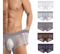 Generico Niksy Underwear, Niksy Mens Ultra-Thin Ice Silk Transparent Boxer Briefs, Men’s Sheer Underwear (Mix*5 A,M)