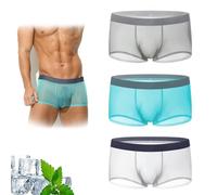 Generico Niksy Underwear, Niksy Sheer Underwear for Men, Mens Ultra-Thin Ice Silk Transparent Boxer Briefs for Daily Use (3pcsI,M)