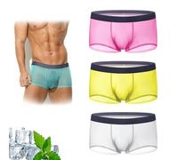 Generico Niksy Underwear, Niksy Sheer Underwear for Men, Mens Ultra-Thin Ice Silk Transparent Boxer Briefs for Daily Use (3pcsH,M)