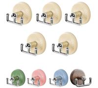 Generico No-Drill Suction Cup Hooks for Glass Doors, Wood Grain Hanger for Wreaths, Coats & Hats with Strong Adhesion, Easy Repositioning and Quick Installation (White,5PCS)