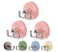 Generico No-Drill Suction Cup Hooks for Glass Doors, Wood Grain Hanger for Wreaths, Coats & Hats with Strong Adhesion, Easy Repositioning and Quick Installation (Pink,3PCS)