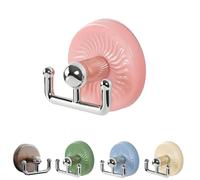 Generico No-Drill Suction Cup Hooks for Glass Doors, Wood Grain Hanger for Wreaths, Coats & Hats with Strong Adhesion, Easy Repositioning and Quick Installation (Pink,1PCS)