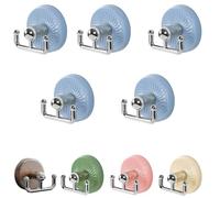 Generico No-Drill Suction Cup Hooks for Glass Doors, Wood Grain Hanger for Wreaths, Coats & Hats with Strong Adhesion, Easy Repositioning and Quick Installation (Blue,5PCS)