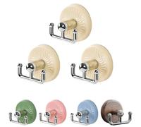 Generico No-Drill Suction Cup Hooks for Glass Doors, Wood Grain Hanger for Wreaths, Coats & Hats with Strong Adhesion, Easy Repositioning and Quick Installation (White,3PCS)
