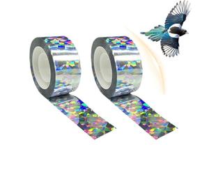 Generico No-Fray Bird Tape, Reflective Scaring Ribbon, 0.98In Roll with Anti-Collision Feature, Weatherproof Pet Reflective Guard, Shimmering Strip with Visual Scare Style, Garden Protection Tool for