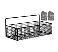 Generico No-Punch Adhesive Wall Shelf - Bathroom and Kitchen Rack | 30x12cm Grid Storage Shelf with Strong Self-Adhesive, Rust-Resistant Metal for Toiletries, Shampoo, Soap, Skincare