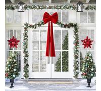 Generico Noeud pour Arbre de Noël - Grand Ornement en Velours Pré-noué | Grand Nœud Sapin Noël | pour intérieur Maison Porte Escalier Clôture Arrière-Plan Fêtes Automne Décoration