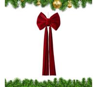 Generico Noeud pour Arbre de Noël - Grand Ornement en Velours Pré-noué | Grand Nœud Sapin Noël | pour intérieur Maison Porte Escalier Clôture Arrière-Plan Fêtes Automne Décoration