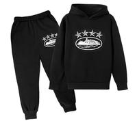 Generico NOFS Seasonal Essentials Fleece Tracksuit TUTA Unisex,Ragazzi 2 Pezzi Abbigliamento Set Los Angeles Tuta Felpa con Cappuccio e Pantaloni Y2K Hip Hop Sportiva Tuta - Bambini e ragazzi